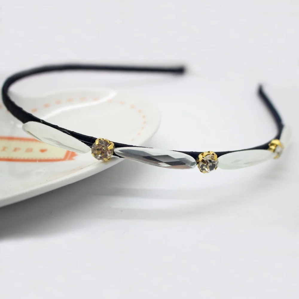 2017 простые повязки для волос со стеклом и кристаллами модные на голову