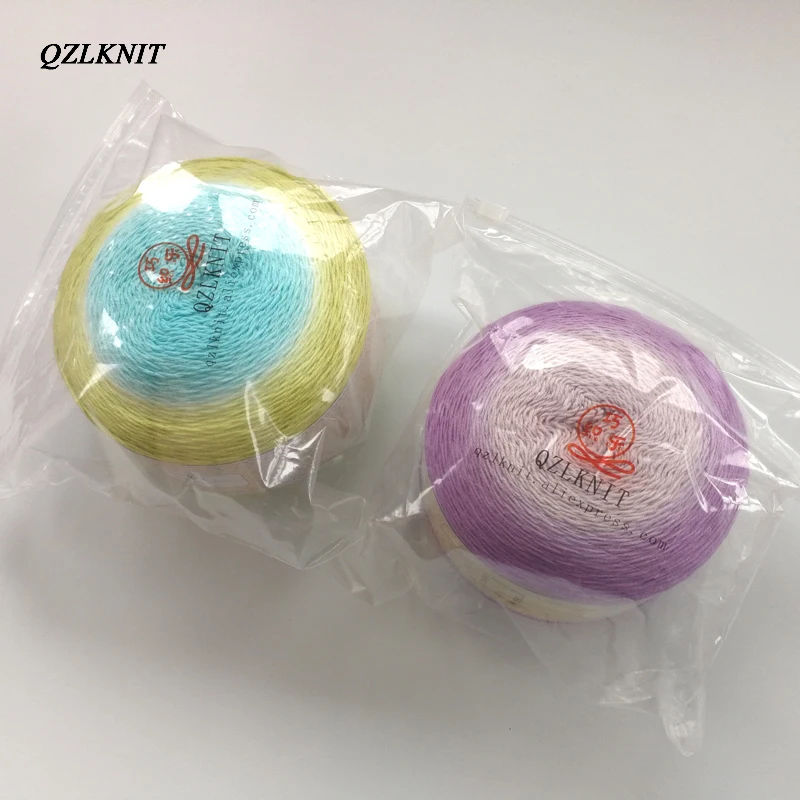 QZLKNIT весна/лето пряжа 100% хлопок сегментная окрашенная ручной вязки Чистый