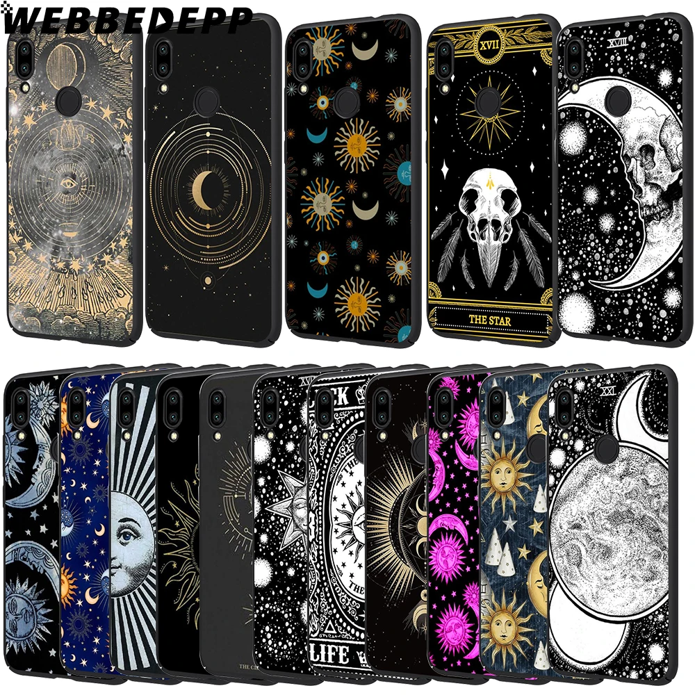 WEBBEDEPP Мягкий чехол из ТПУ с Луной и Таро для Xiaomi Redmi 7 4A 5A 6A 8A S2 4 4x5 Plus 6 Pro | Мобильные