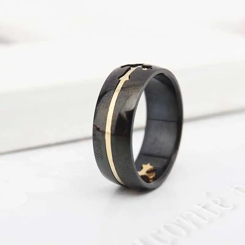 Knight Templar Cross Rings Black Punk Crusaders Band for Mens Promise Jewelry Anel Dropshipping | Украшения и аксессуары