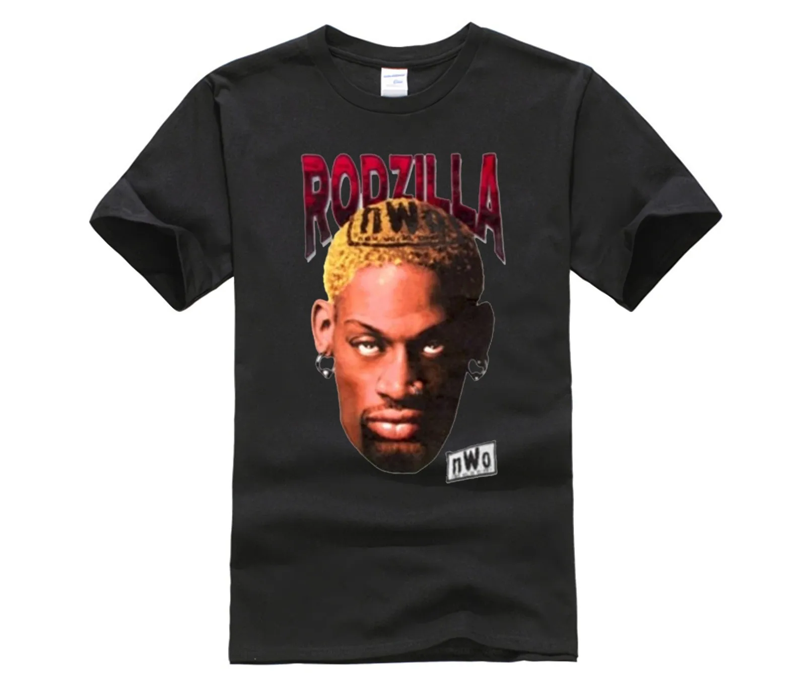 Phiking Dennis Rodman Rodzilla WCW футболка с круглым вырезом по низкой цене, Мужская футболка с коротким рукавом, Забавные Рубашки с коротким рукавом