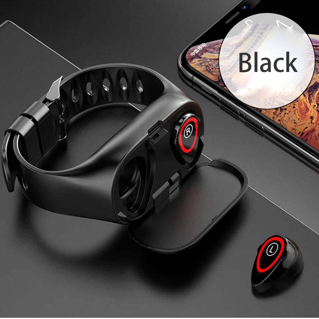 M1 новейший AI Смарт-часы с Bluetooth наушниками монитор сердечного ритма Смарт-браслет длительное время ожидания спортивные часы для мужчин