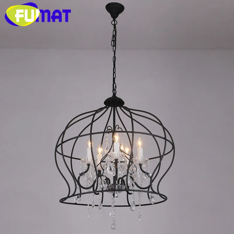 Американский кантри Винтаж Утюг Хрустальная люстра Корона Форма Гостиная