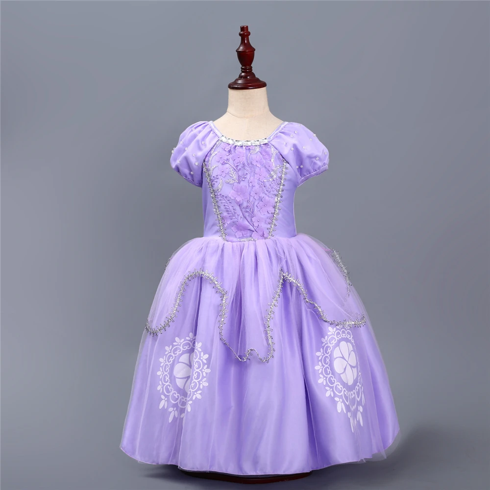 Kids Girls Princess Sofia Dress Rapunzel Dresses Ball Gown Long Party Children Clothing Halloween Cosplay Costume | Детская одежда и