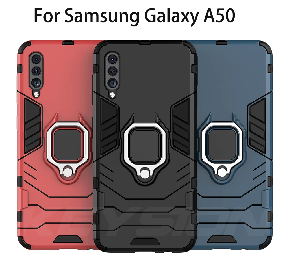 Бронированный противоударный чехол для телефона для samsung Galaxy A50 A70 A30 A20 A10 стенд держатель Автомобильный чехол для телефона с кольцом для samsung M20 A20 A30 A50
