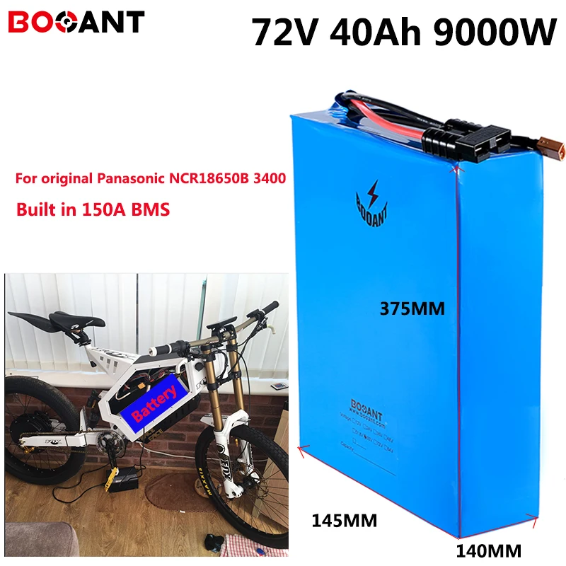 72V 40Ah 8000W Snow Fat Electric Bike battery for Panasonic NCR18650B 3400mAh cell 72V 3000W 5000W electric bike battery pack