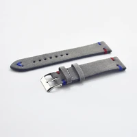onthelevel handmade suede leather 18mm 20mm 22mm watch strap stainless steel buckle red blue line high quality watch band d