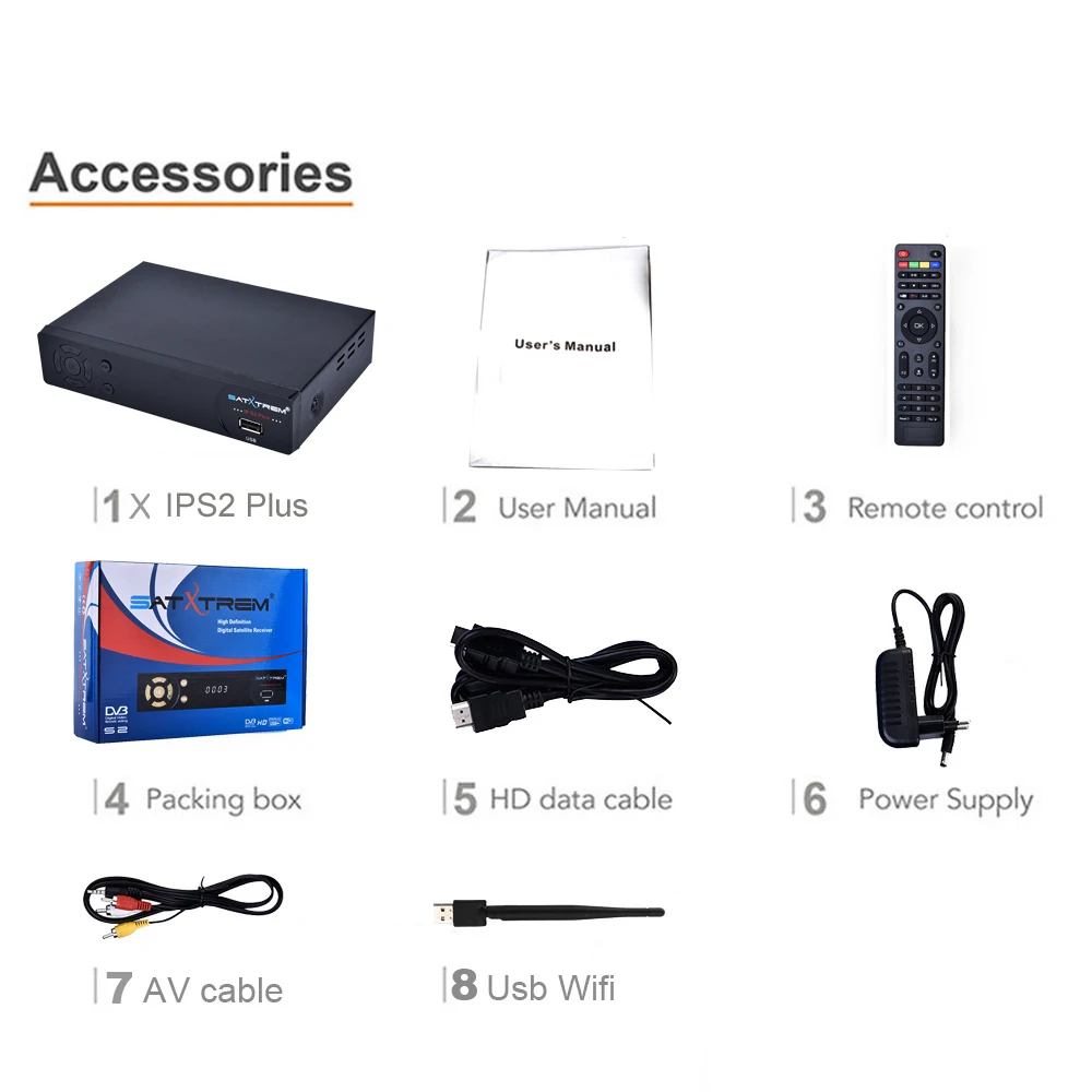 SATXTREM IPS2 спутниковый ТВ-приемник DVB-S2 HD+ USB Wi-Fi приемник Поддержка Европа cline Испания IP ТВ Декодер ТВ коробка