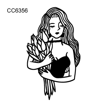 CC6356 25 листов, разные черные маленькие парные татуировки, дизайн, сексуальная девушка, мальчик, временная татуировка, наклейка, боди-арт, на руках, поддельные татуировки - Цвет: CC6356