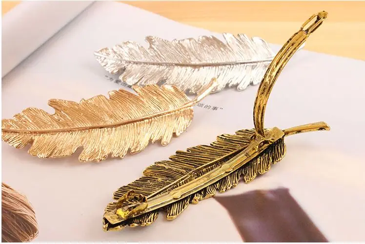 Женская заколка пряжка Zoeber металлическая форма листа с кристаллами и жемчугом