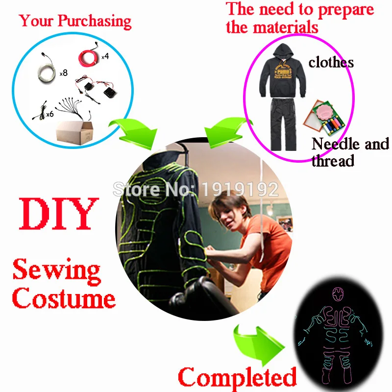 Новинка модная одежда EL SuitsLED/EL светящиеся костюмы перчатки светильник мужские