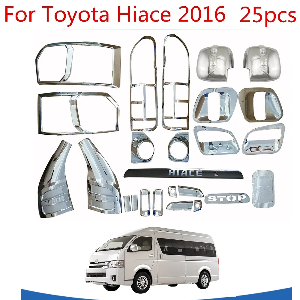 Высокое качество 25 шт. ABS хромированная отделка Аксессуары покрытием для Toyota Hiace переоборудование экстерьера автомобиля