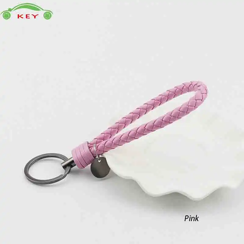 Pink Плетеная веревка автомобильный брелок для Jeep Ford Dodge hyundai peugeot Renault Yamaha смарт-ключей мотоциклетные авто брелок аксессуары - Название цвета: Pink