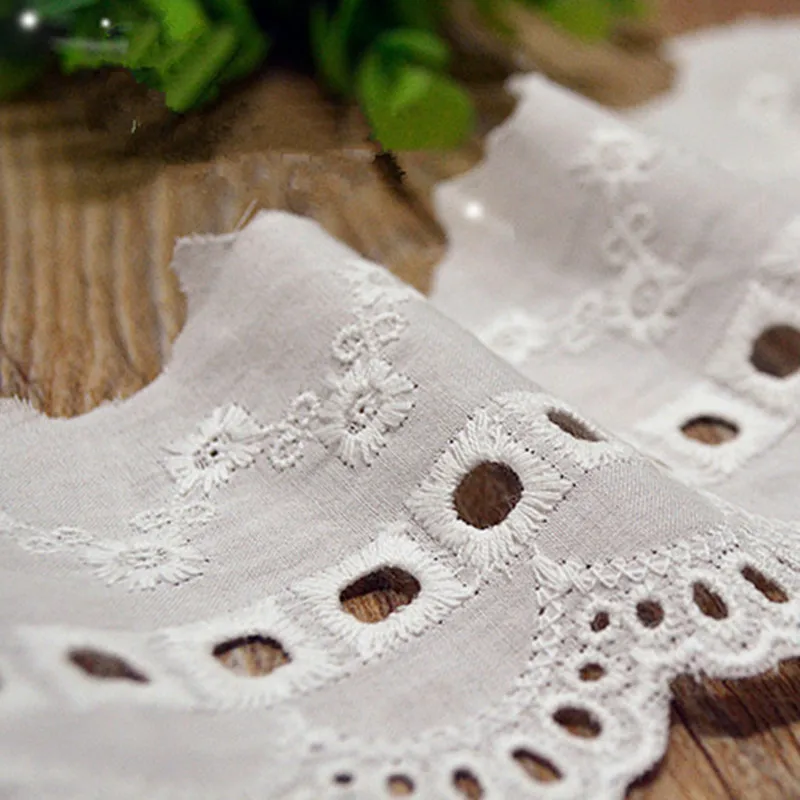 

2-10Yards/lot Embroidered White Lace Fabrics Width 73MM 100%Cotton High Qualit Women's Clothing Diy Doll Cloth Sewing Lace Trim