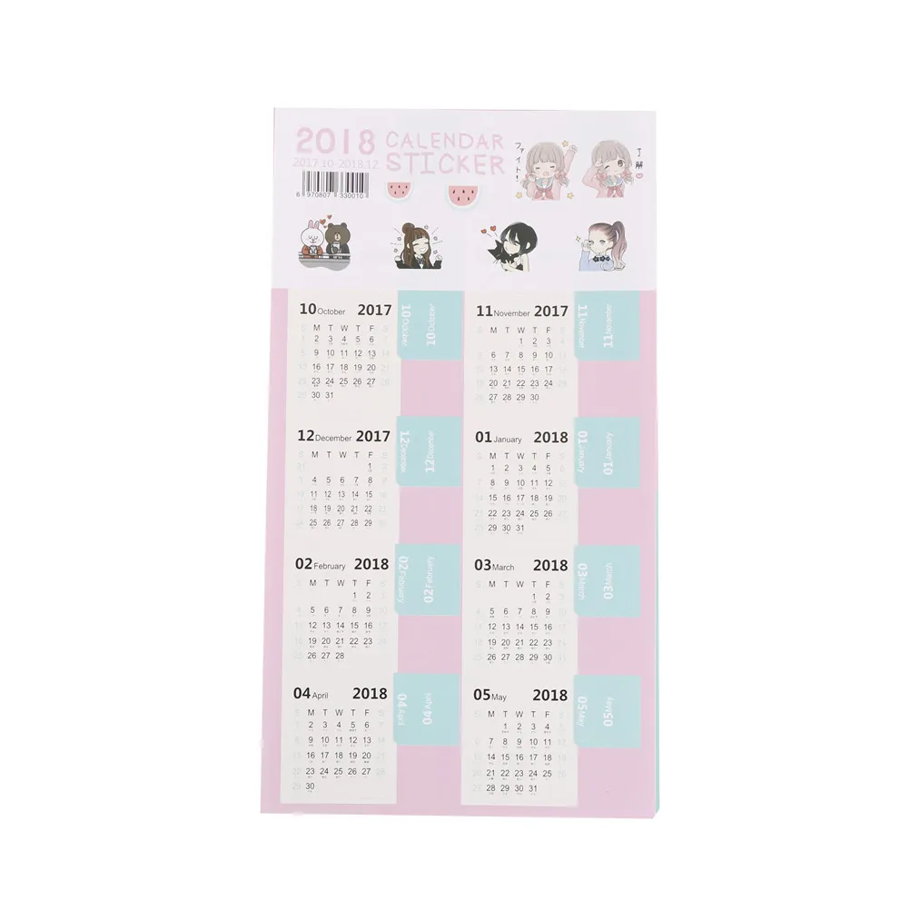 2018 календарь наклейка Блокнот индекс ежемесячная категория наклейки аксессуары