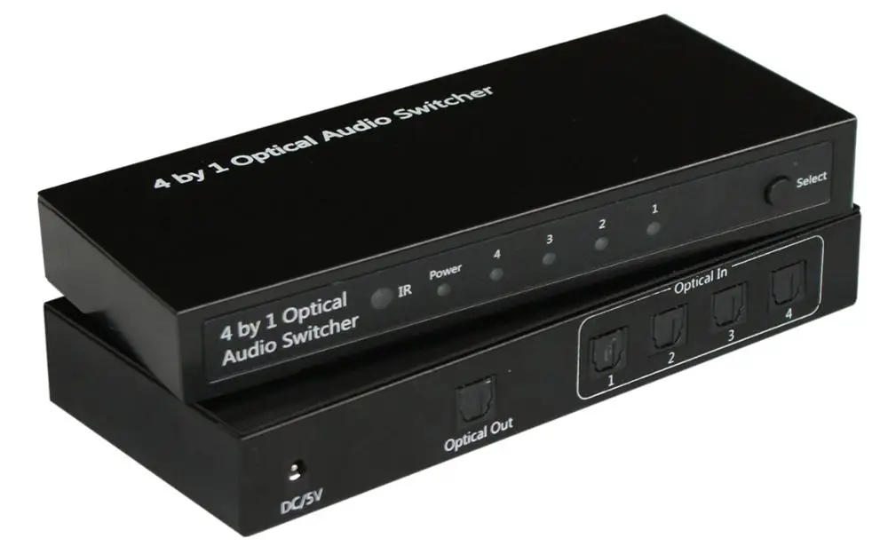 Аудио переключатель TOSLINK S/PDIF с 4 цифровыми портами и пультом дистанционного