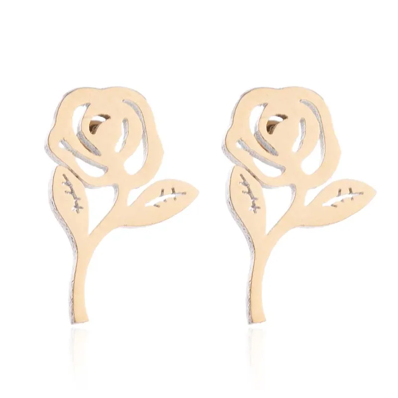 Полые кролики серьги стержня Слон ожерелья Ювелирные наборы Нержавеющая сталь