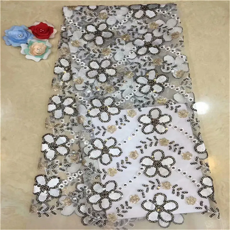 Latest French Lace Fabric 2019 High Quality Wedding African With Sequins For Nigerian | Дом и сад