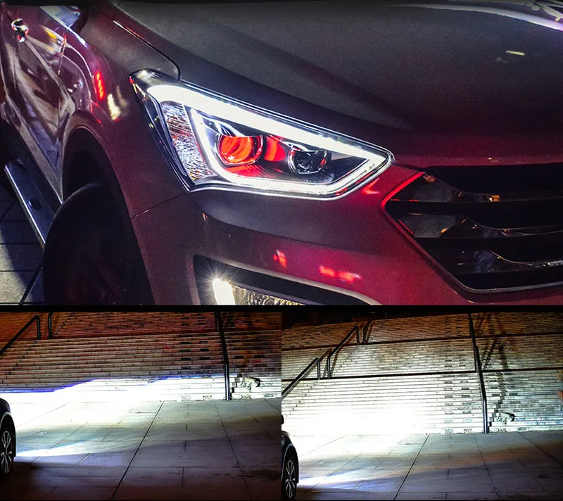 Фара для hyundai Santafe IX45 2013 Светодиодная лента для фар ангельский глаз