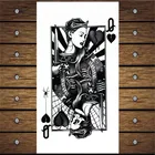 Y-XLWAN Poker Q Queen Мужская оригинальная наклейка, одноразовая водостойкая татуировка, стикер на стену