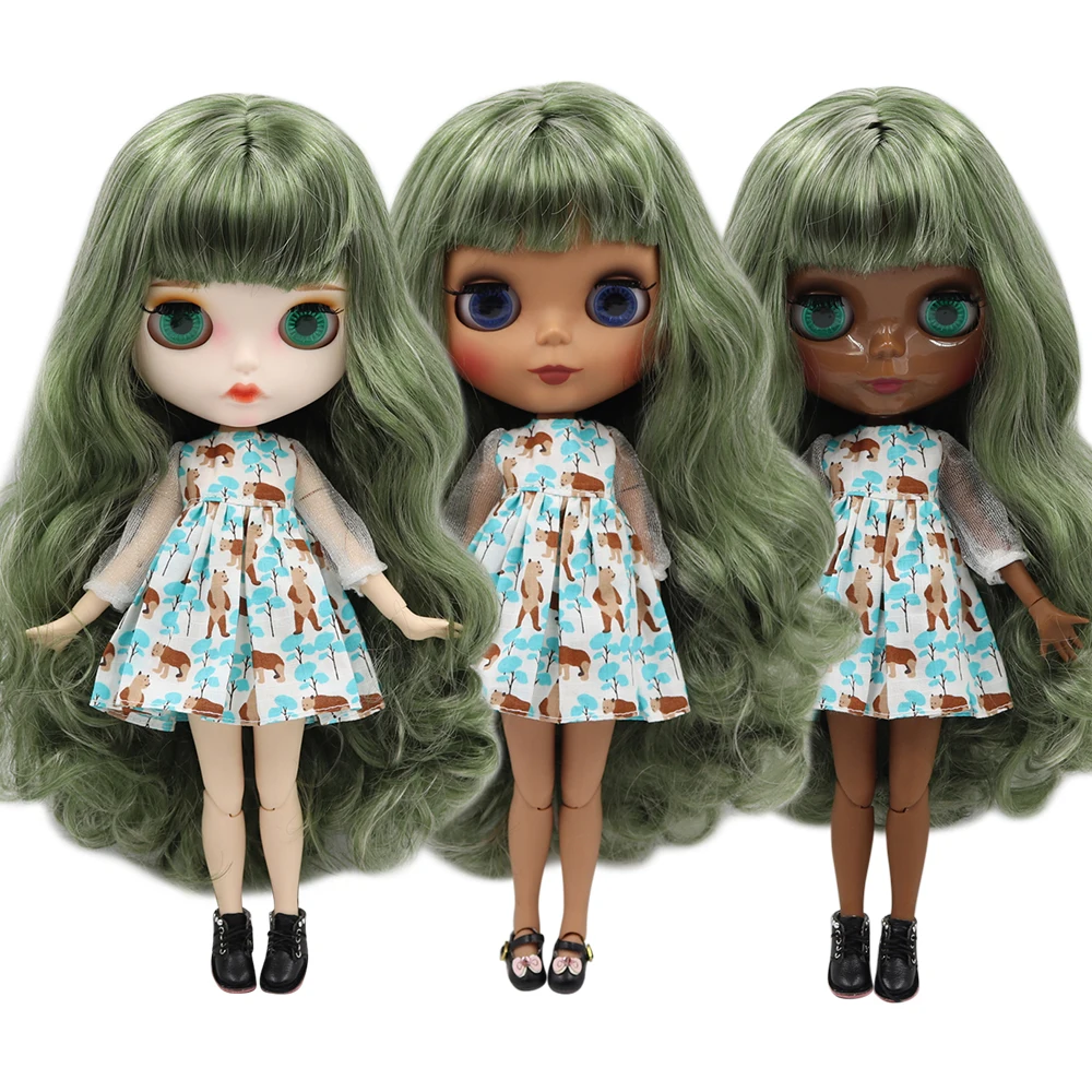 Ледяной DBS Blyth кукольные 1/6 bjd acticulated кукла шарнирное тело зеленый микс седые