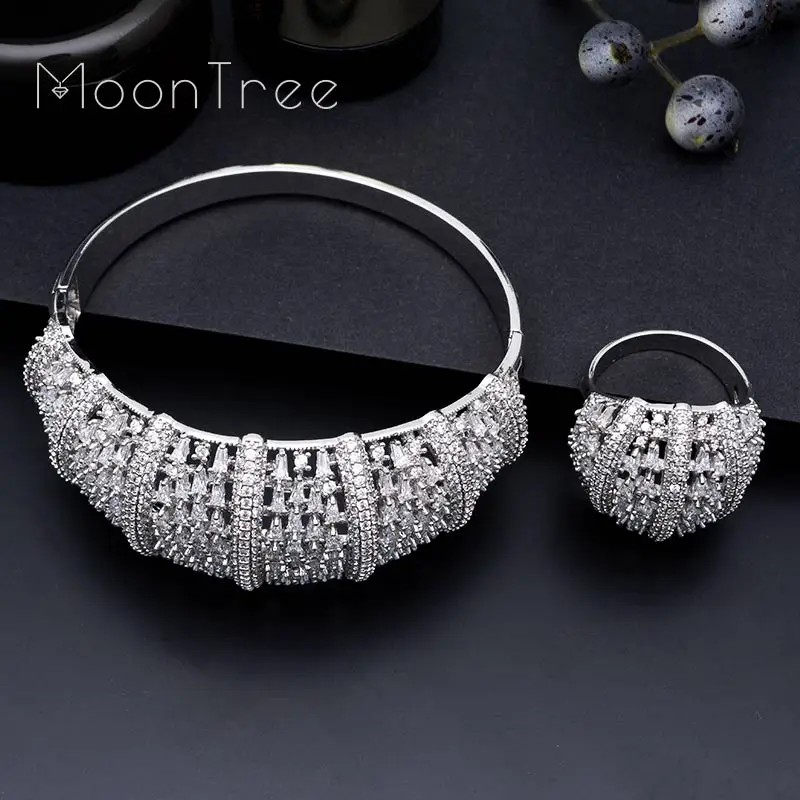 MoonTree бум цветы AAA кубический цирконий модный роскошный супер медь для женщин