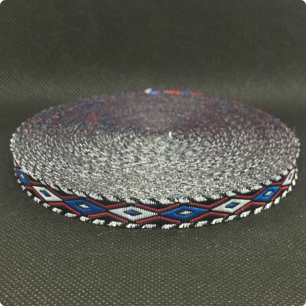 Горячее предложение Новая лента торговля 3/" 10 ммx18yard/наборы плетеная жаккардовая из Полиэстера Лента синий/красный/белый браслет аксессуары кружево