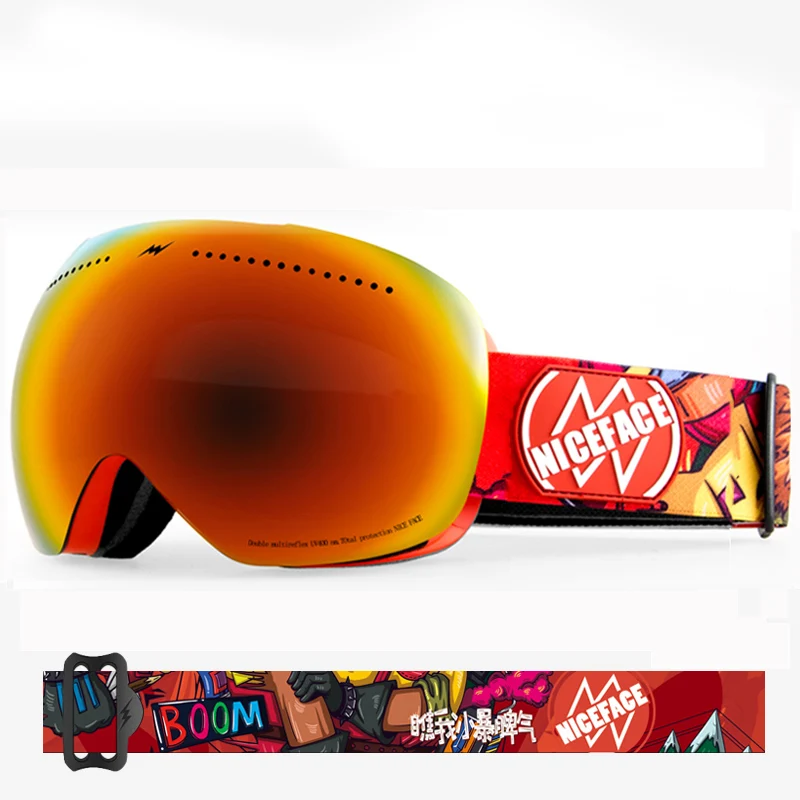 Лыжные очки зимние спортивные для сноуборда с защитой от запотевания УФ защита