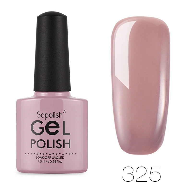 325 Sopolish лак для ногтей 28 цветов 7,5 мл Soak-Off гель лак UV светодио дный LED полу Перманентный дизайн ногтей маникюр Топ гель лак праймер - Цвет: 325