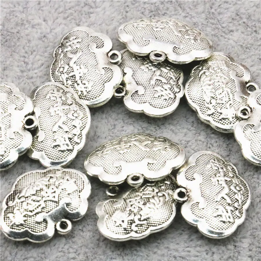 Набор медных подвесок для аксессуаров 10 шт. детали в форме замка Lucky 15x20 мм