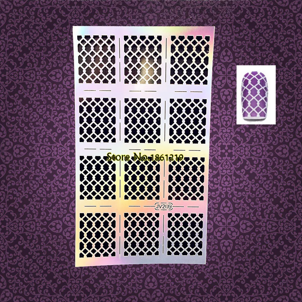 1 шт. Модный Лазерный дизайн ногтей штамп шаблон макияж советы руководство GJV201