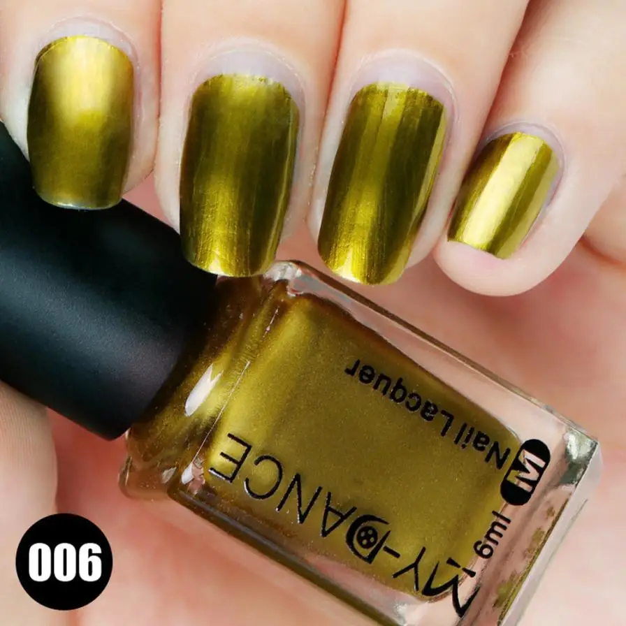 Мой танец 6 мл Лак для ногтей поток золото зеркало хром эффект Фольга искусство