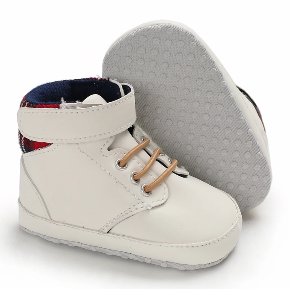 First Walkers Baby Soft Sole Anti-skid PU Leather Shoes Infant Boy Girl Toddler Moccasin High-top Soft Baby Shoes 0-18m
