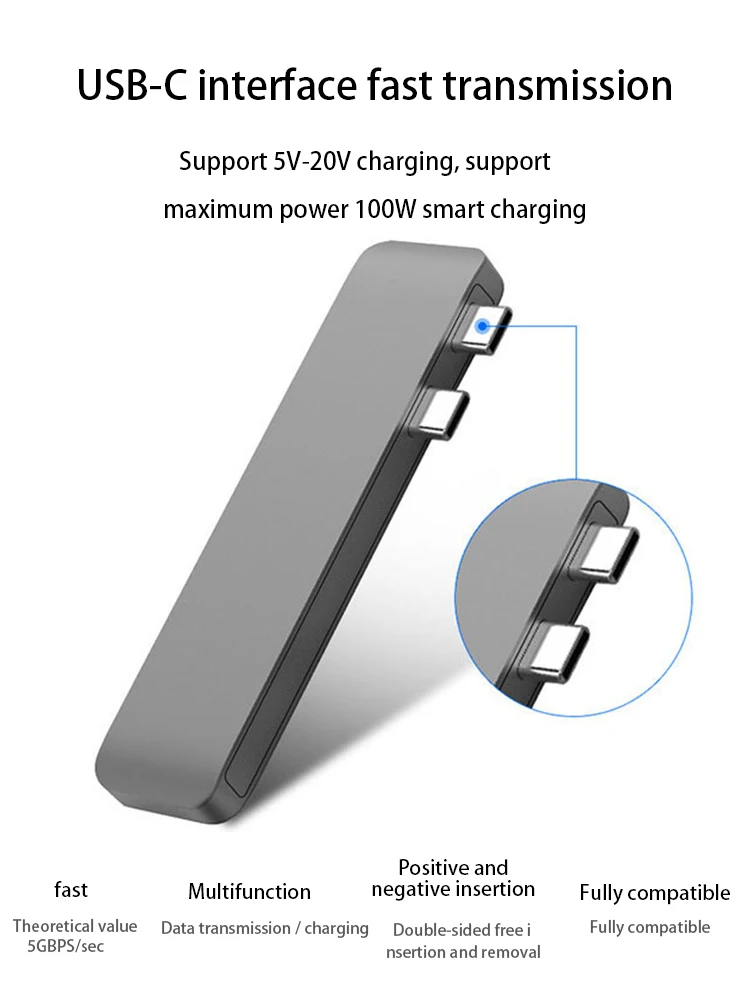 Typec to USB HUB 6 в 1 USB3.0 * 2 transport 5 Гбит/с 3A 60 Вт PD Быстрая зарядка SD TF карта для APPLE MacBook