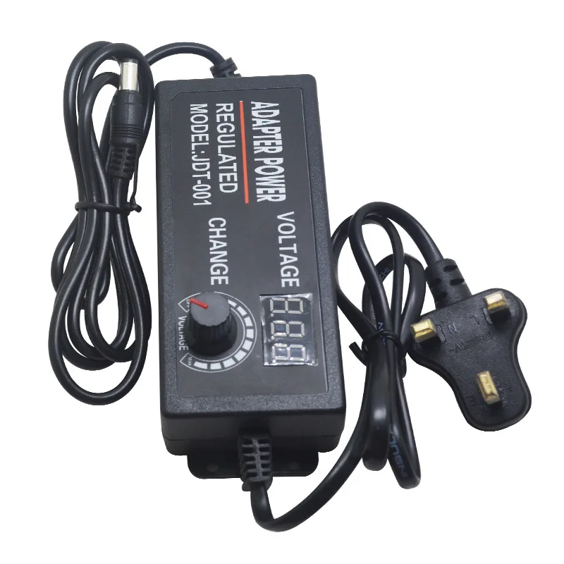 AC110-240V Adjustable Power Supply for LED Strip Light DC3-12V 5A 60W Adapter 220V to 3-12V Driver Converter with UK Plug | Лампы и