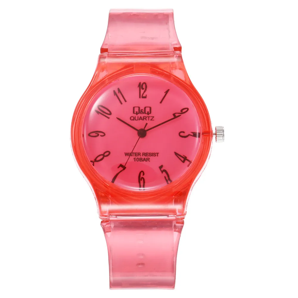 

2020 Casual silicone cute handsome cartoon watch boy fashion children electronic watch Transparent Band waterproof Buckle Q60
