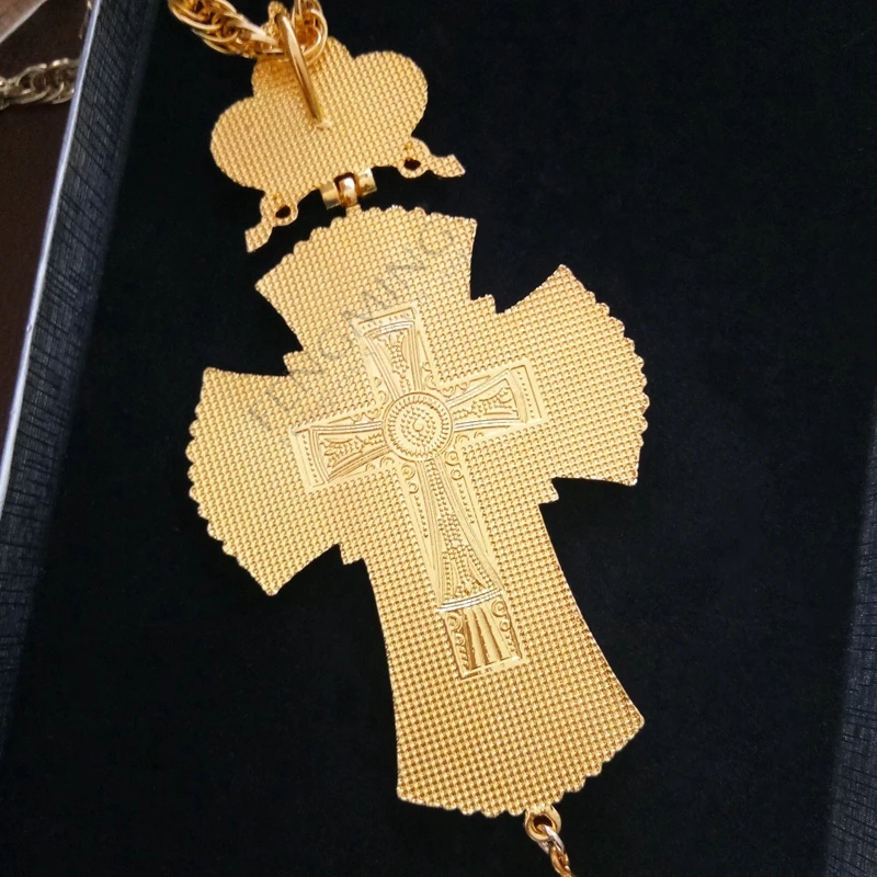 Ортодоксальная Крестовая цепочка позолоченные ювелирные изделия с греческим
