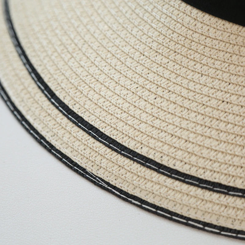 summer straw hat women big wide brim beach sun foldable block UV protection panama bone chapeu feminino |