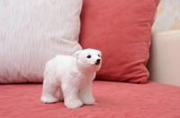 cute small simulation polar bear toys handicraft resinfur white polar bear dolls gift about 20x8x14cm 0835
