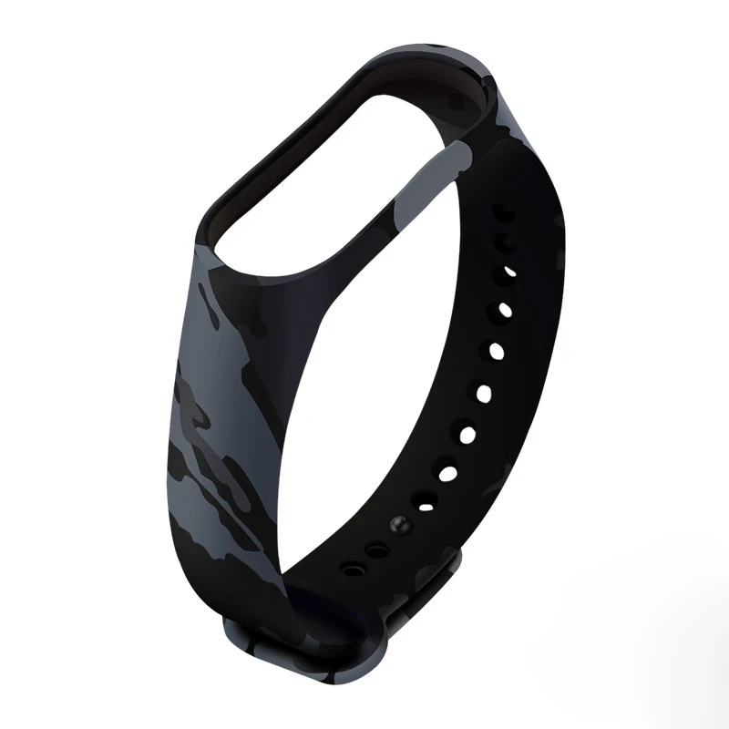 Black 50 шт. mi Band 4 или 3 Аксессуары Pulseira mi band ремешок сменный силиконовый ремешок для mi 3 Xiao mi умный браслет на запястье - Цвет: Black
