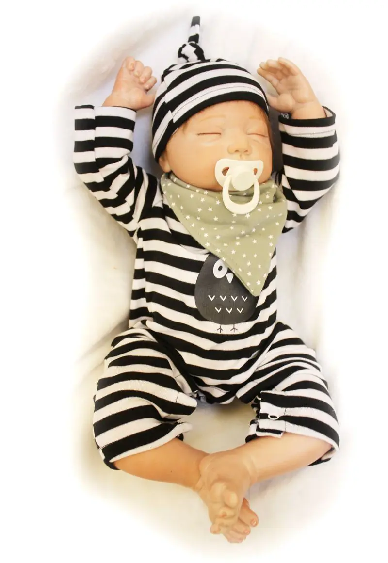 53 см Bebe Reborn boy 3/4 силиконовые спящие мохеровые куклы Playmates подарки на день рождения