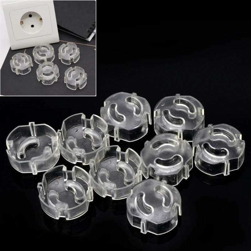 

EU Kids Safety Electrical Outlet Cover fo Power Socket Guard 10pcs Baby Kids Children Safety Protector Anti Electric Shock Plugs