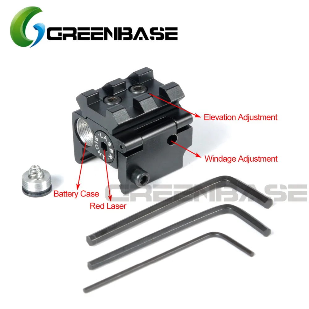 Greenbase мини Регулируемый компактный Красный лазерный прицел для Glock 17 19 с 20 мм