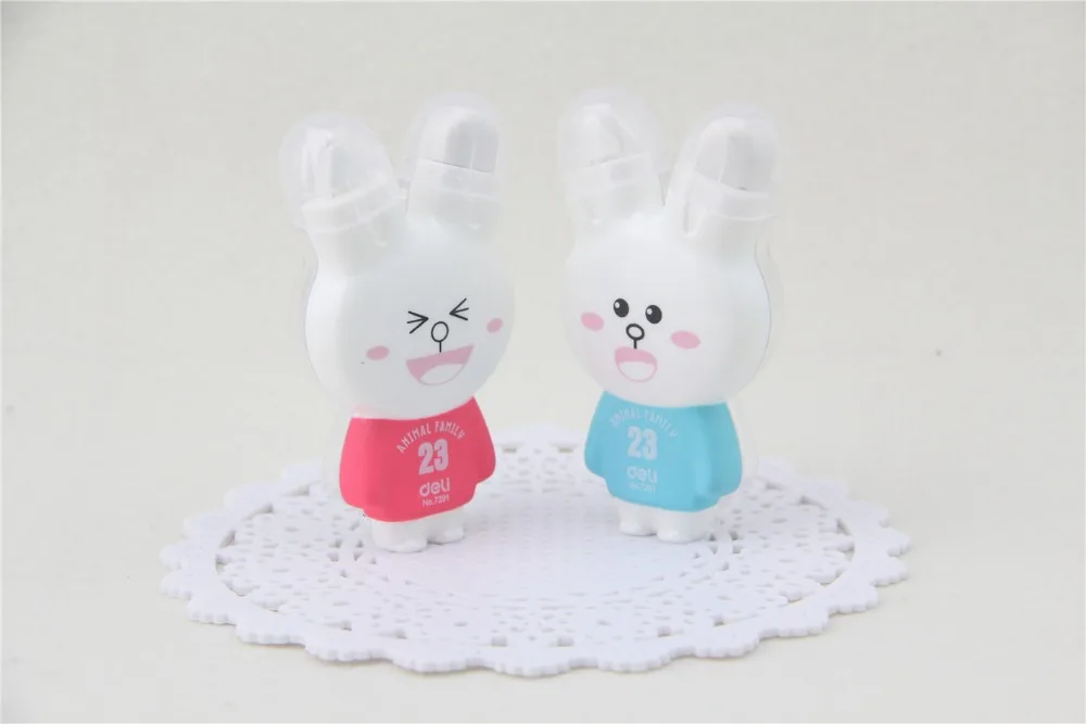 Kawaii канцелярский корректор лента мультфильм кролик коррекция лента фиксируется с двойным ластиком офисные школьные принадлежности коррекция жидкости