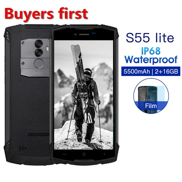 DOOGEE S55 Lite IP68 Водонепроницаемый 5 &quotHD + мобильный телефон Android 8 1 MTK6739 4 ядра 2 Гб