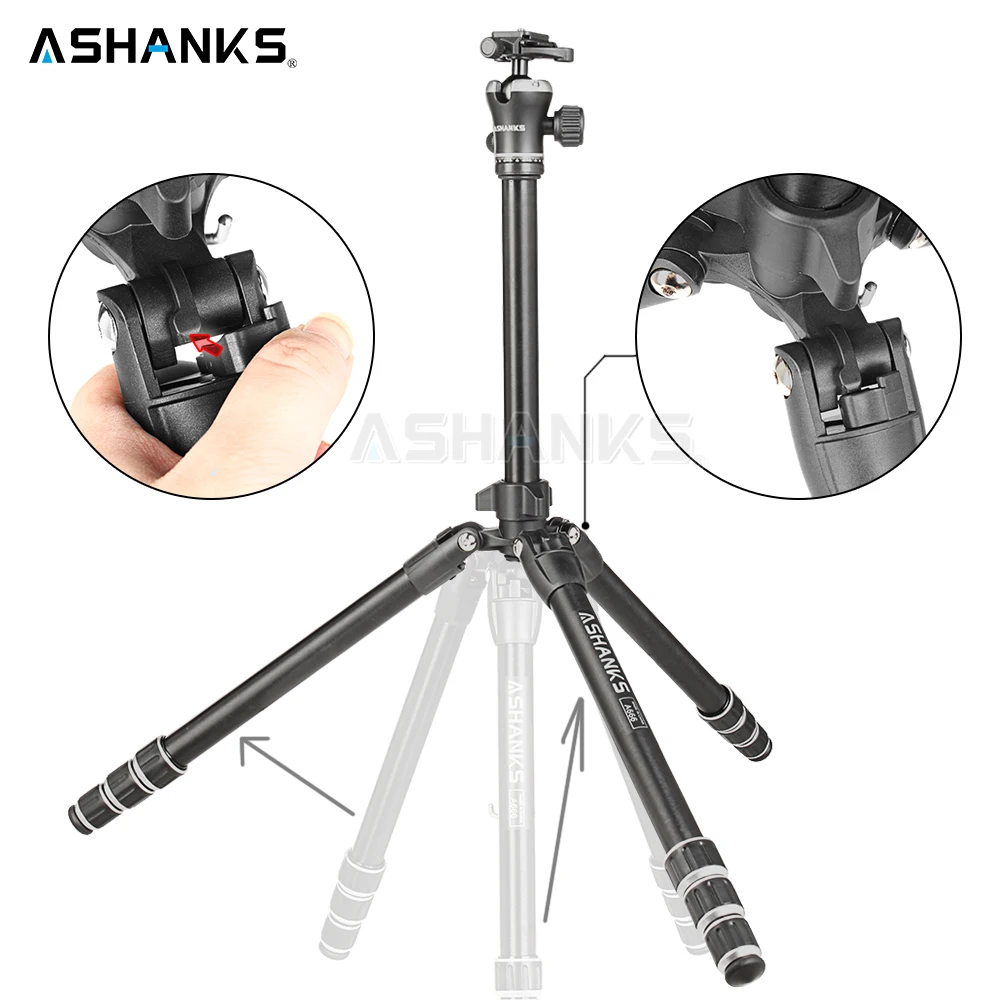 ASHANKS A666 штатив-Трипод для камеры 55,9 ''/142 см профессиональная видеокамера для путешествий, Трипод с алюминиевой шаровой головкой, компактный для цифровой SLR DSLR