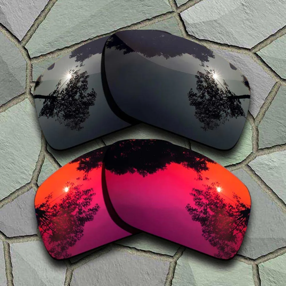 Grey Black&Violet Red Sunglasses Polarized Replacement Lenses for Oakley Big Taco