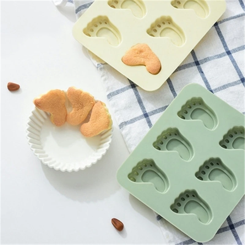 6 Even Small Ankle Shape Baking Mold Supply 3D Silicone Cake Mould Handmade Children's Snack Creative Kitchen Tool KK245 | Дом и сад