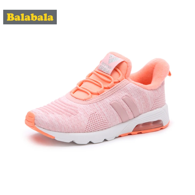 Balabala кроссовки для девочек с флисовой подкладкой вязаные без застежки