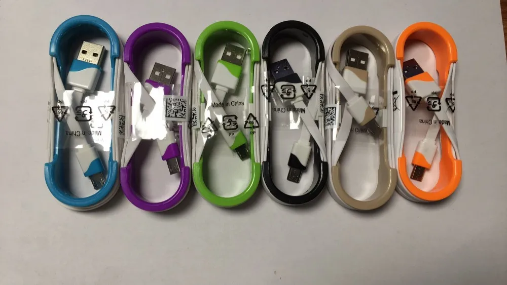 Красочные 1 М Лапша Плоская проволока Данных Зарядное Устройство V8 Micro Usb кабель